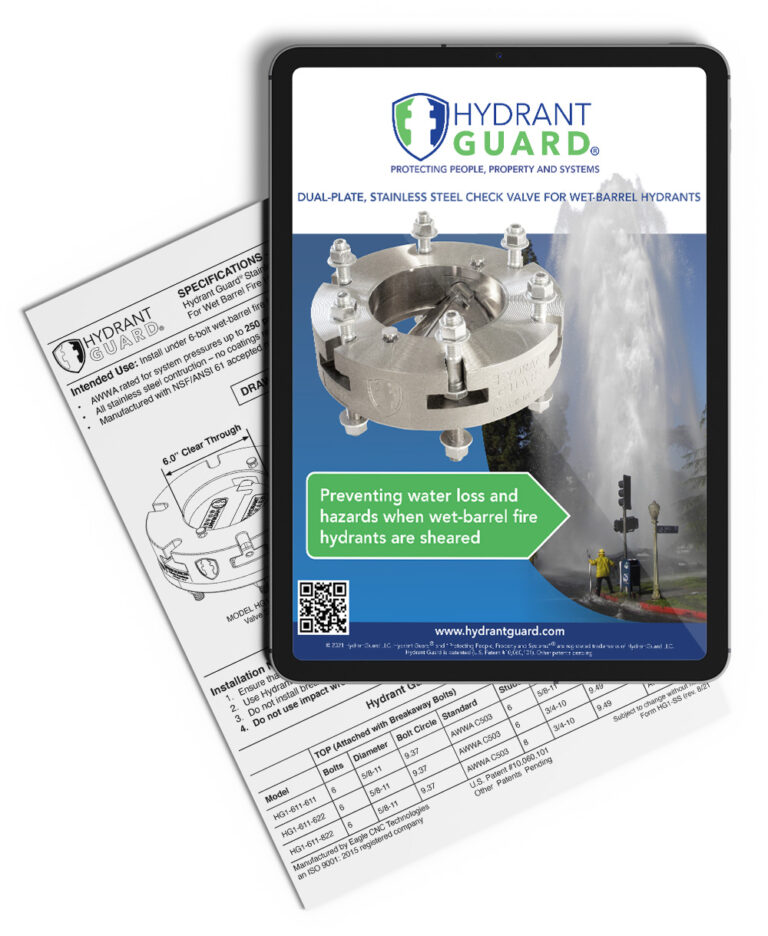Hydrant Guard HG1 Info Packet Mockup with Tablet