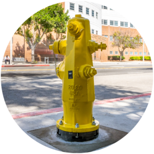 HG1 check valve on a yellow fire hydrant