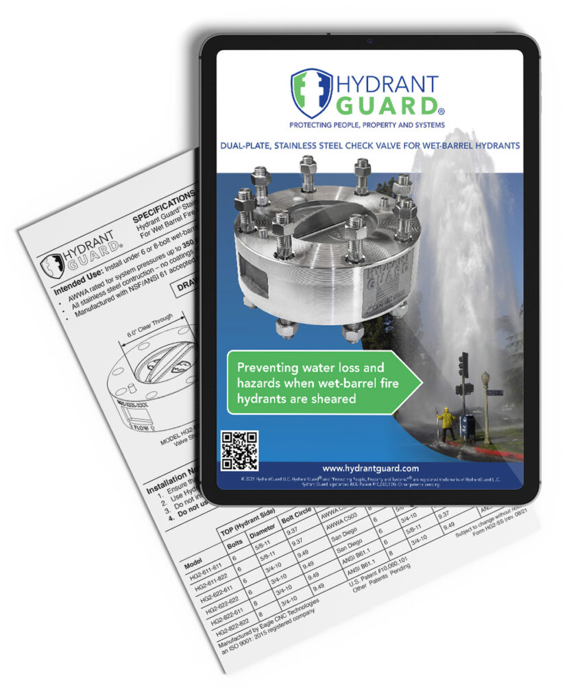 Hydrant Guard HG2 Info Packet Mockup with Tablet