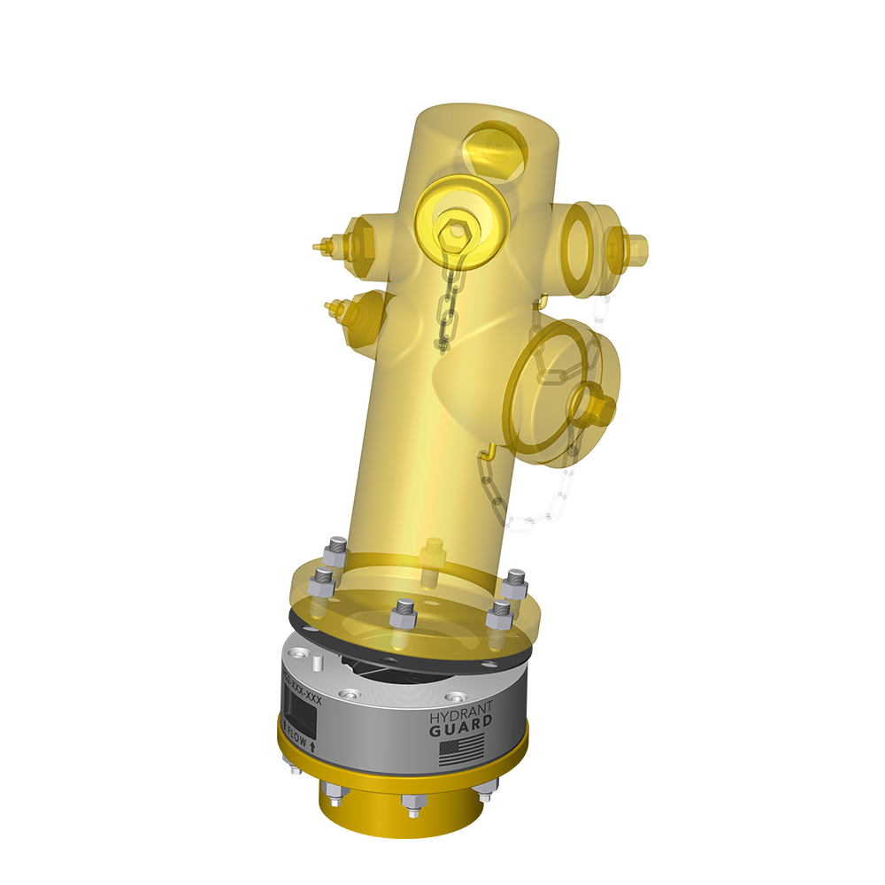 HG2 Immediately Following a Shear: Valve Doors Spring Shut Hydrant Guard HG2 Dual Plate Check Valve Immediately Following a Shear