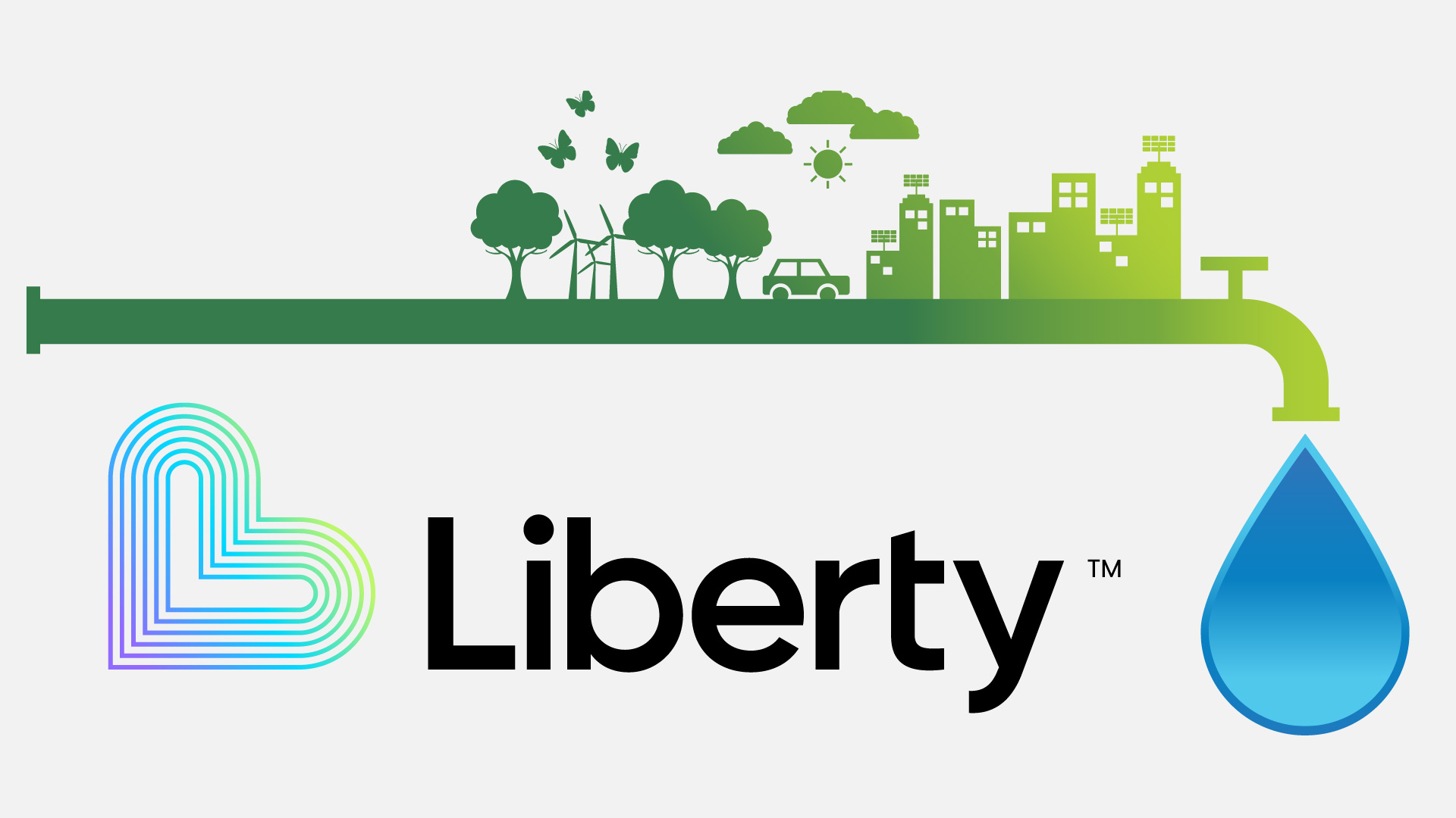 Liberty Utilities logo with water graphic