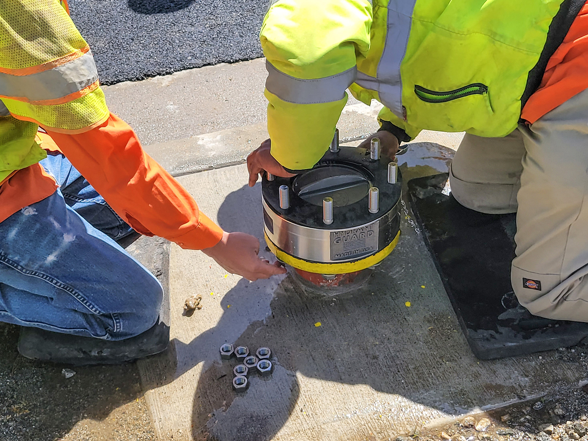 Hydrant Guard Demo - Installing Rubber Gasket
