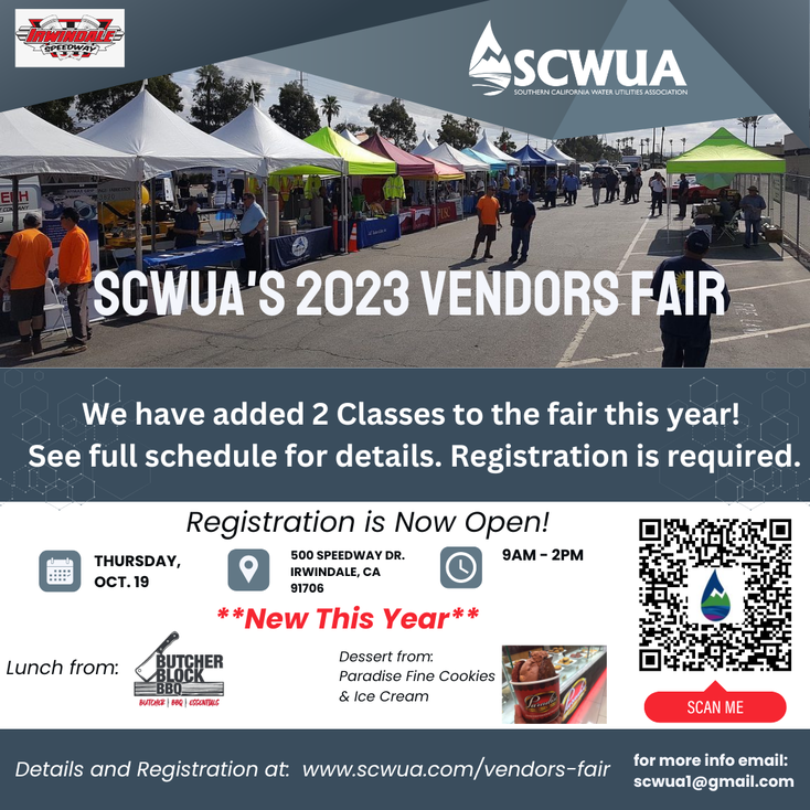 SCWUA 2023 Vendors Fair Banner Image and QR Code